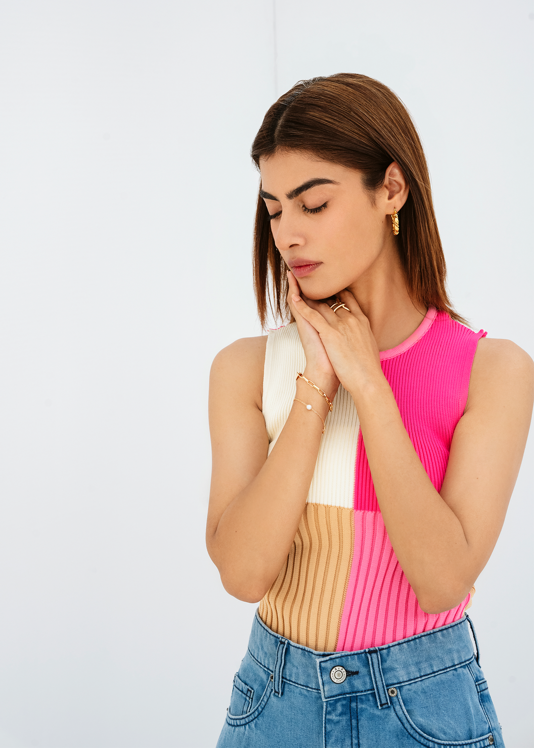 Colorblock knitted top