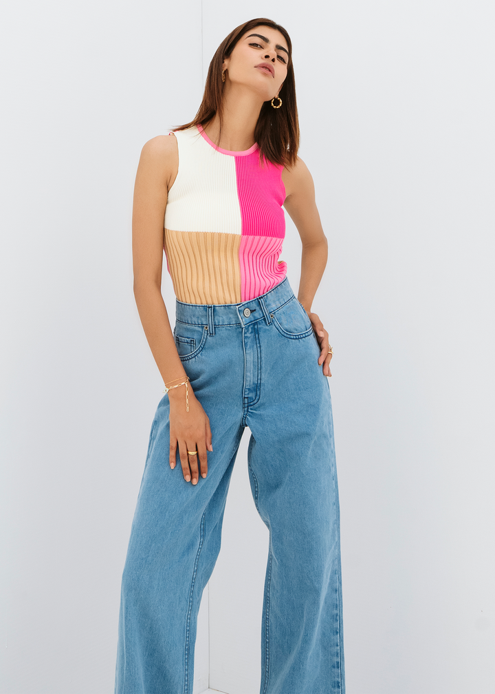 Colorblock knitted top