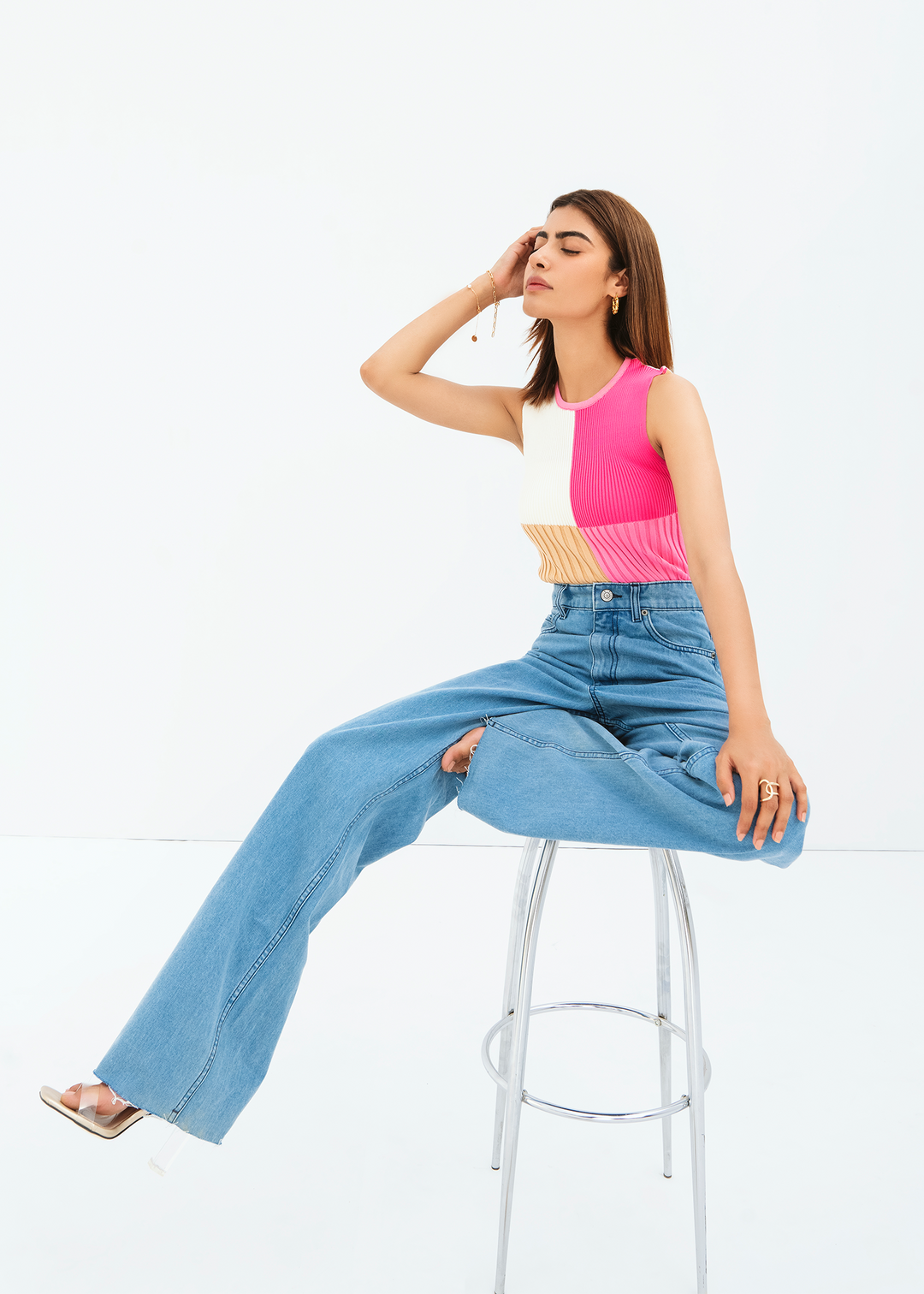 Colorblock knitted top